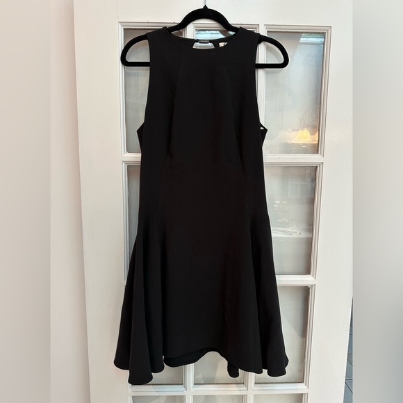 Halston Heritage Black Black Crepe Cut Cocktail Party Dress Size 4 Small S NWOT - Picture 4 of 15